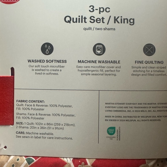 Martha Stewart Gingerbread Quilt Set King size - Picture 5 of 6